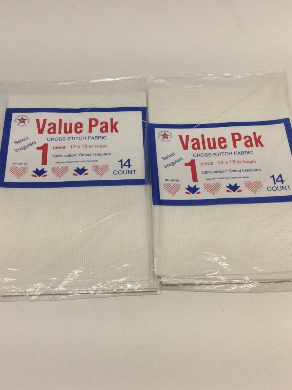 Value Pak 14 Count CROSS STITCH FABRIC White 12"x18" Cotton Select Irregulars